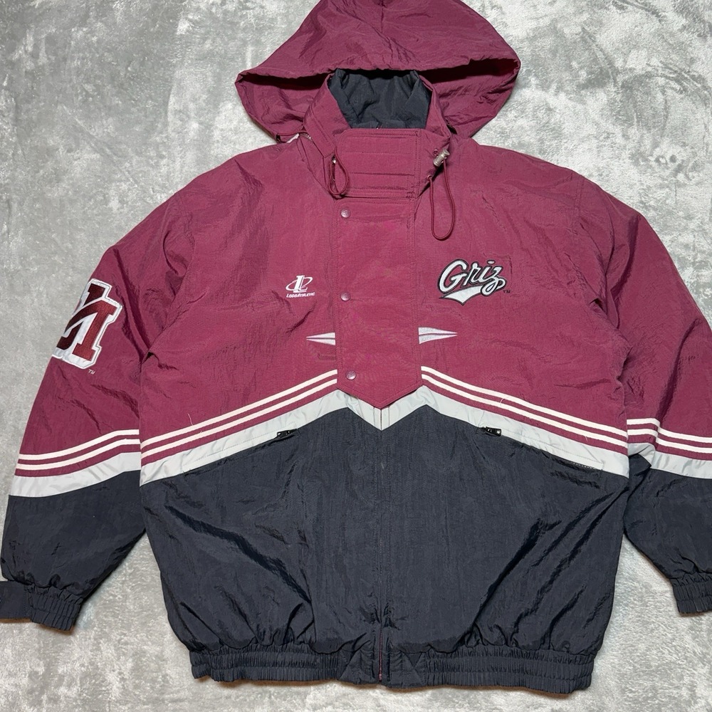 Vintage Montana Grizzlies Logo Athletic Hooded Winter Jacket Men's XL